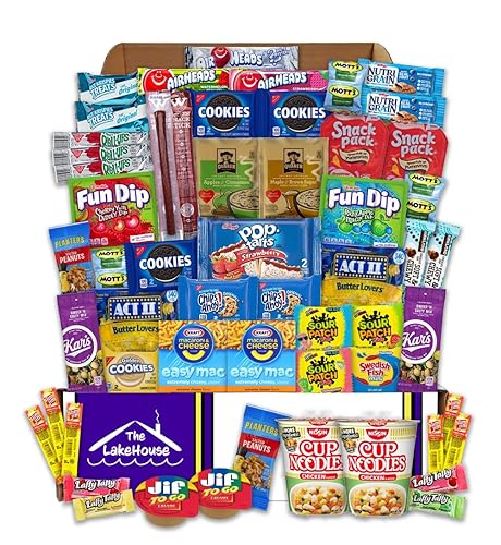 College Care Package for Guys Girls - 56 Count Snack Box Variety Pack - Care Packages for College Students - Dorm Snacks - College Dorm Room