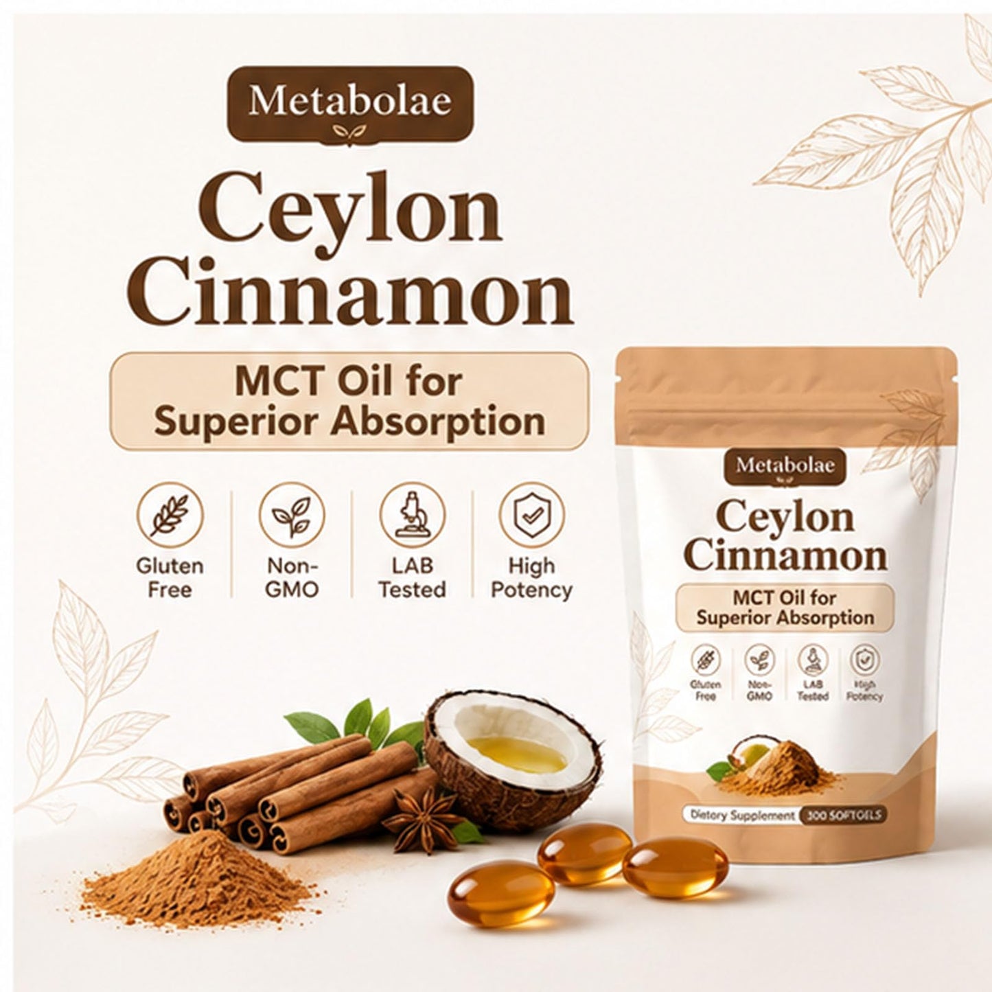 Metabolae Ceylon Cinnamon, 2 Pack