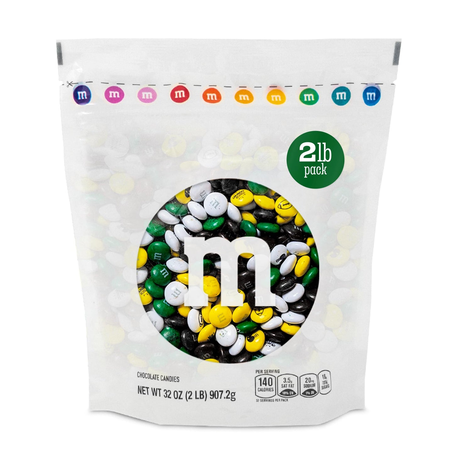 M&M'S WORLD Football Milk Chocolate Candy, 2lb Bulk Candy for Football Party Decor, Gifts, Favors, or Sports Theme Birthday