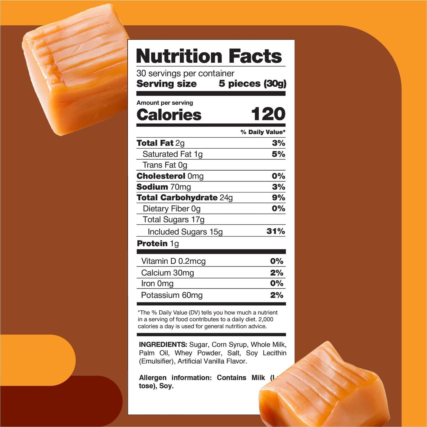 Caramel Cubes Candy - 2 Pound Pack (150 Count) - Individually Wrapped Caramels for Parties, Candy Bowls, Baking, and Gift Bags - Classic Squares