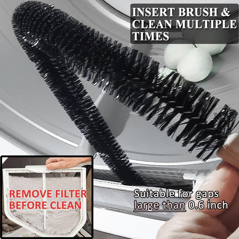 Clothes Dryer Lint Brush, 29.5" Long Flexible Lint Vent Trap Cleaning Tool, Refrigerator Condenser Coil Brush, Dryer Lint Removal Cleaner Brush