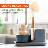 Full Circle Walnut and Cellulose Scrubber Sponges - Pack of 6 - Powerful, Non-Scratch Kitchen Sponges Made with Plant-Based Sustainable Materials