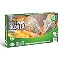 UNNI Compostable Food Prep Gloves, Small, 100 Count, Powder-Free, For Food Handling & Cleaning, ASTM D6400, BPI Certified