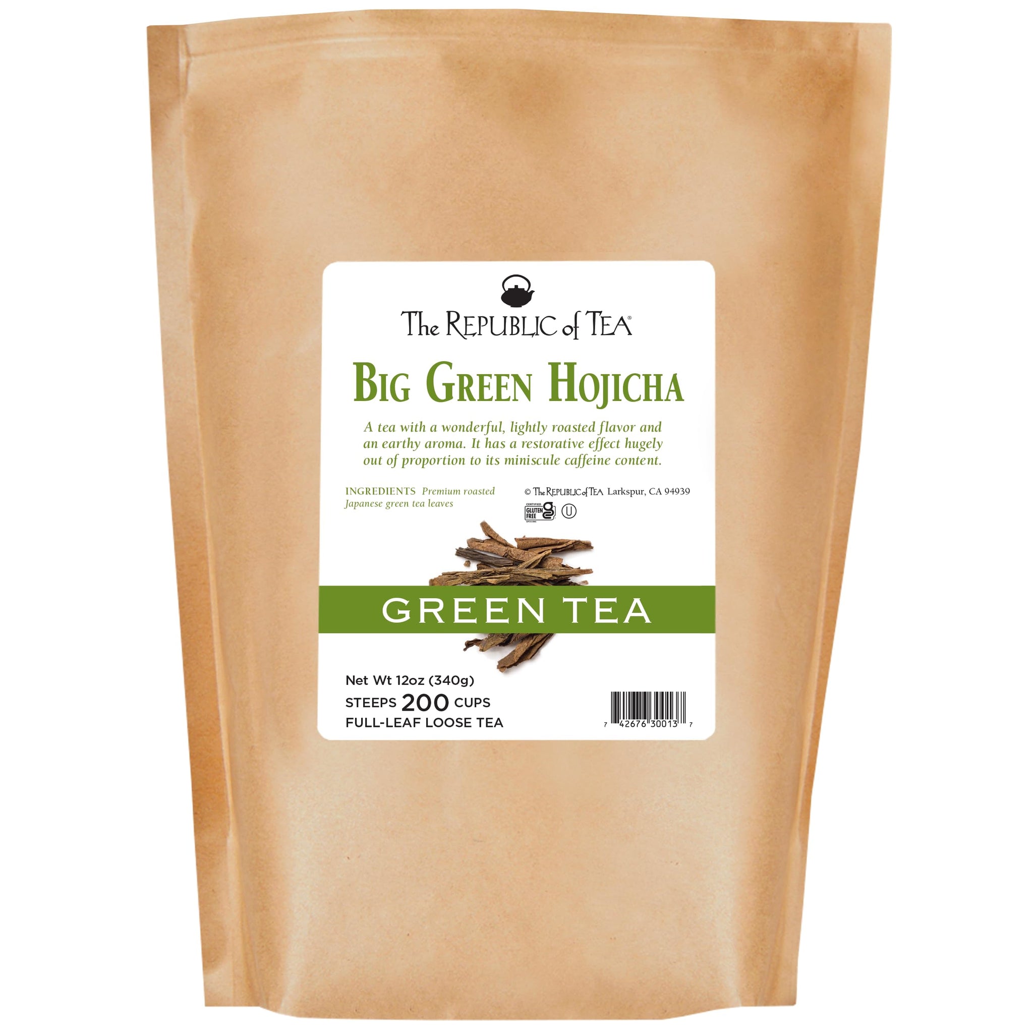 The Republic of Tea Big Green Hojicha Full-Leaf Tea, .75 Pounds / 200 Cups