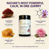 Meditonic® Saffron Gummies | No Added Sugars, Manuka Honey Sweet, Organic Rose Flavor | 33mg Safranal Extract + 2mg Full Spectrum Saffron | Doctor