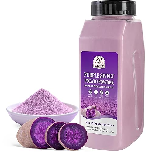 52USA Purple Sweet Potato Powder, 23oz(652g) | 100% Natural Food Coloring | Gluten-Free, Vegan, Rich in Anthocyanins | Purple Potato Powder
