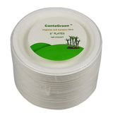 CantaGreen 6 inch Small Compostable Dessert Plates,100 Count Heavyduty Sugarcane/Bagasse and Bamboo Fibre Biodegradable Disposable Paper Plate