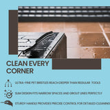Hard Bristle Crevice Cleaning Brush - Small Scrub Brush for Toilet, Grout, Shower Tile, and Narrow Gaps - Durable Grout Brush with PET Bristles