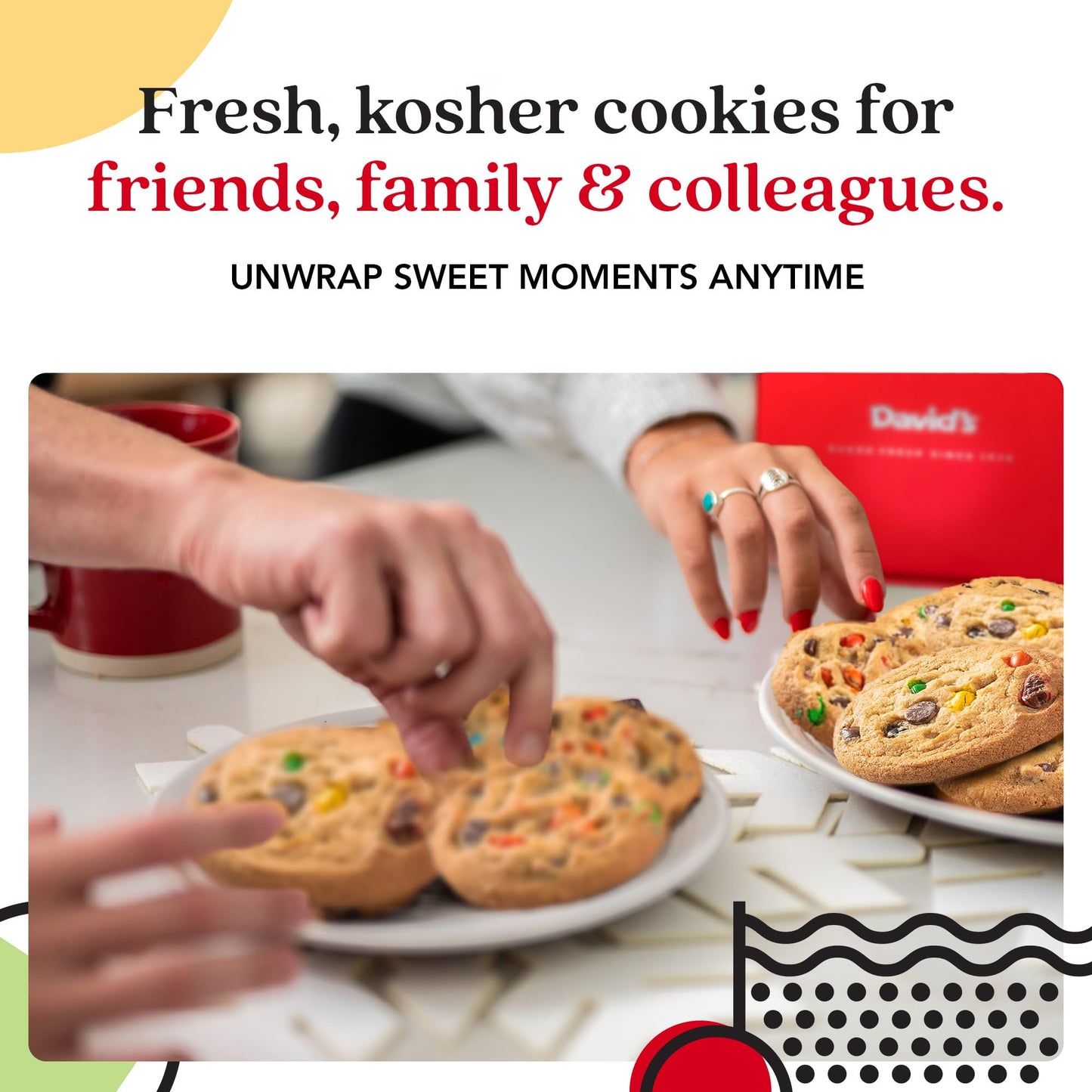 David's Cookies Fresh Baked Candy Cookies Gift Basket - 1lb Gourmet Dessert Tin - Soft and Chewy Sweet and Crunchy Cookies for Holiday, Birthday