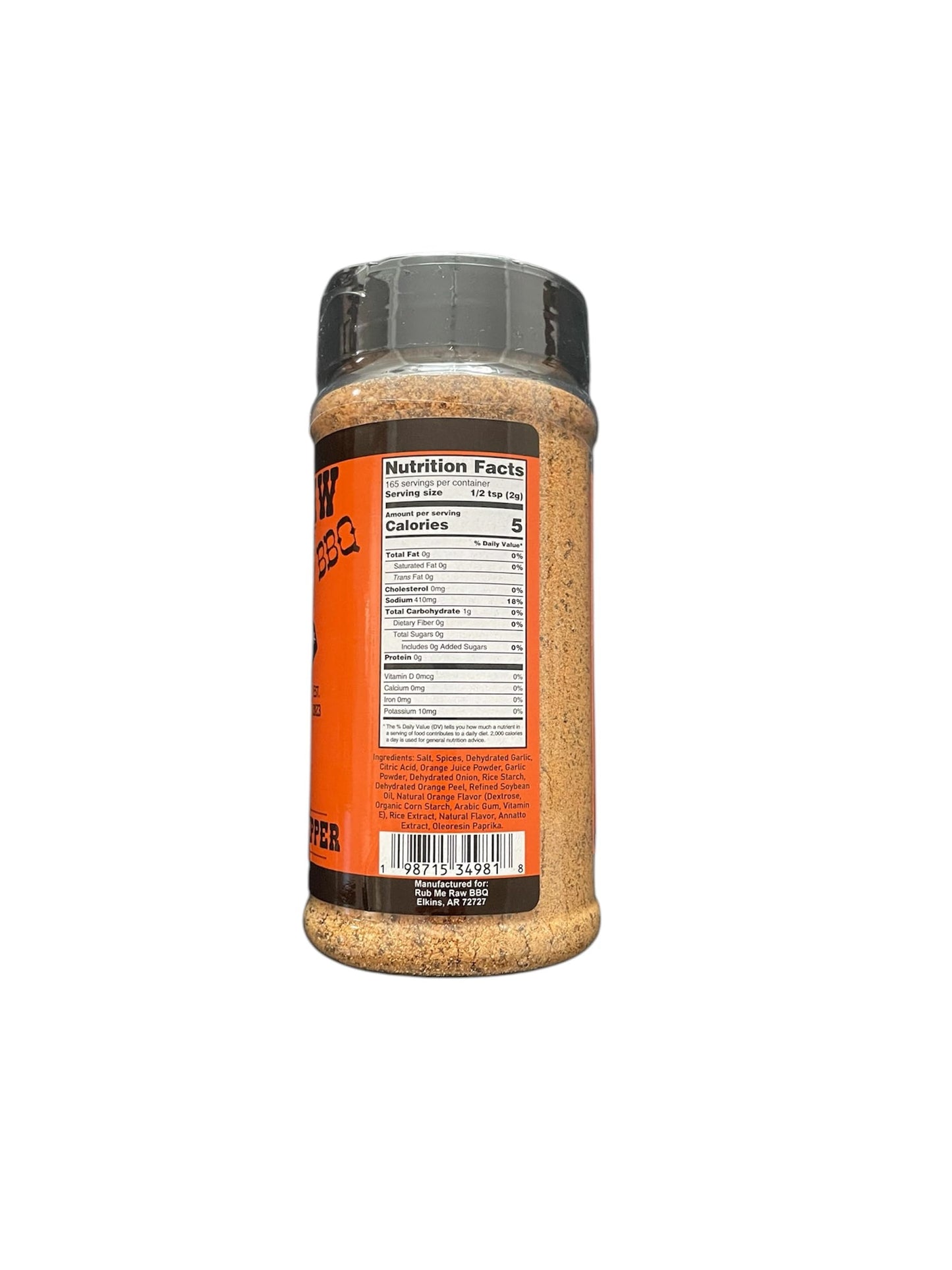 Rub Me Raw Cracked Orange Pepper Seasoning, Steak, Fish, Beef, Chicken, Shrimp, Jerky and More, Replace Lemon Pepper with a Flavor Explosion, No MSG