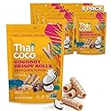 Thai Coco Chocolate Crispy Coconut Rolls 8 Bag (3.5 oz each) - Organic Tropical Snack, Vegan, Gluten-Free, Dairy-Free, Non-GMO, Light Fluffy Healthy