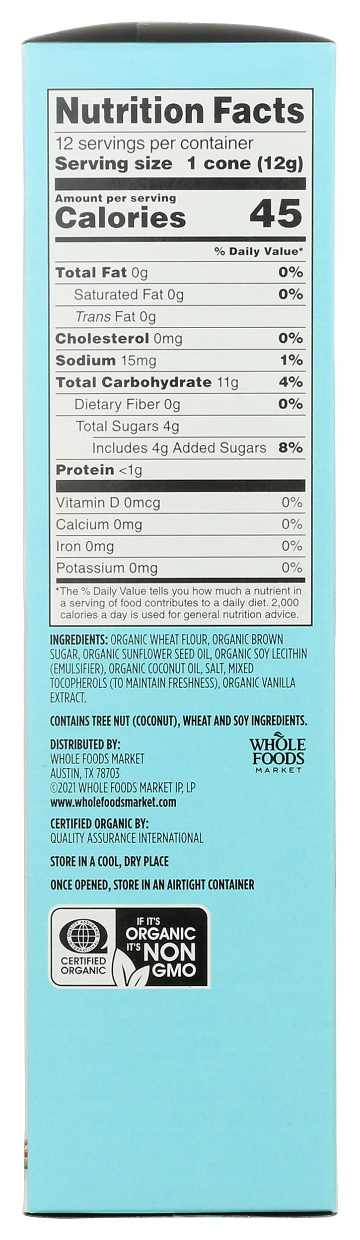 365 by Whole Foods Market, Organic Sugar Cone, 5 Ounce