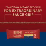 Barilla Al Bronzo Bucatini Pasta 16 oz., Bronze Cut, Created from High Quality Durum Wheat, Imported From Italy, Non-GMO, Kosher