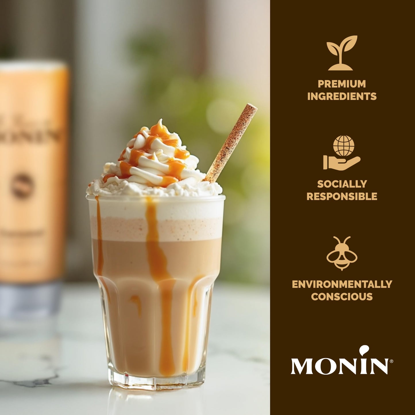 Monin - Gourmet Caramel Sauce, Rich and Buttery, Great for Desserts, Coffee, and Snacks, Gluten-Free, Non-GMO (12 Ounce)