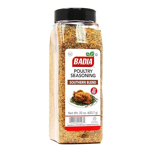 Badia Poultry Seasoning Southern Blend 22 oz - Classic Southern Style Herb & Spice Mix with Sage, Thyme & Spices - No MSG, Kosher, Gluten Free