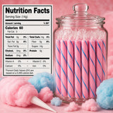 Old Fashioned Candy Sticks - Pack of 10 - Cotton Candy - Individually Wrapped 5 in. Sticks - One 10 Count Box