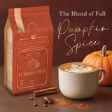 Pumpkin Spice Flavored Whole Bean Coffee - Gourmet 100% Organic Arabica, Single Origin, Medium Roast, Autumn Inspired, Naturally Sweetened - by Coffea