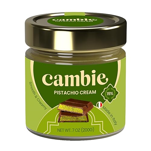 Cambie Authentic Italian Pistachio Cream - Smooth Pistachio Butter for Dubai Chocolate Bar, Crepes, Gelato, Croissants, and Pastries - Professional