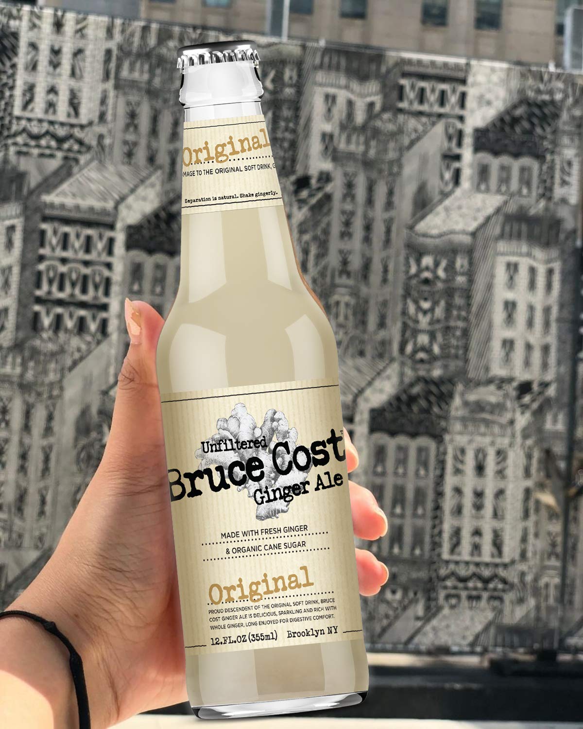 Bruce Cost - Unfiltered Ginger Ale - Original - 12 oz (12 Glass Bottles)