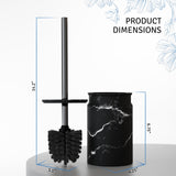 Toilet Brush and Holder Set - Toilet Bowl Brush and Holder with Sturdy Bristles for Thorough Cleaning - Concealed Matte Black Bathroom Accessories