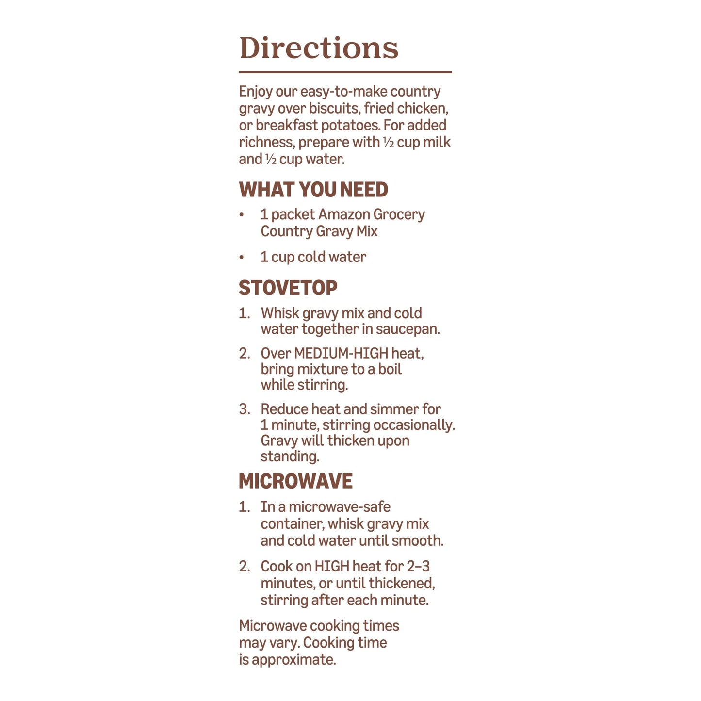 Amazon Brand - Happy Belly Country Gravy Mix, 1.37 ounce (Pack of 12)