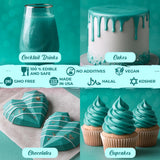 Bulk (20g) Luster Dust Edible Cake Decorations, Teal Edible Dust for Cake Edible Luster Dust for Cupcake Decorations, Cake Drip, Teal Edible Paint
