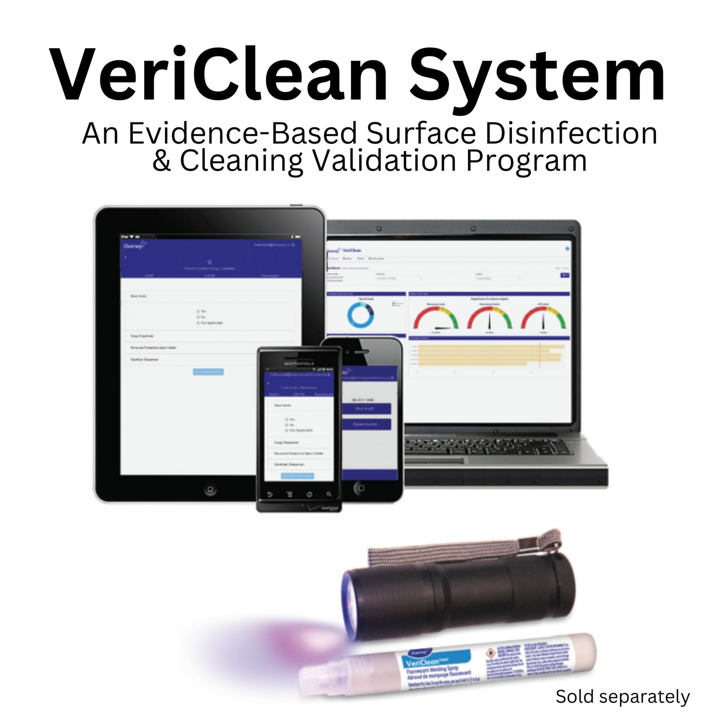 Diversey 101102924 VeriClean Fluorescent Marking Spray, for VeriClean Black Light Disinfection Validation System, 1-Spray Pen