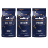 Lavazza Super Crema Whole Bean Coffee, Medium Espresso Roast, Arabica and Robusta Blend, 2.2 lb Bag (Pack of 3)
