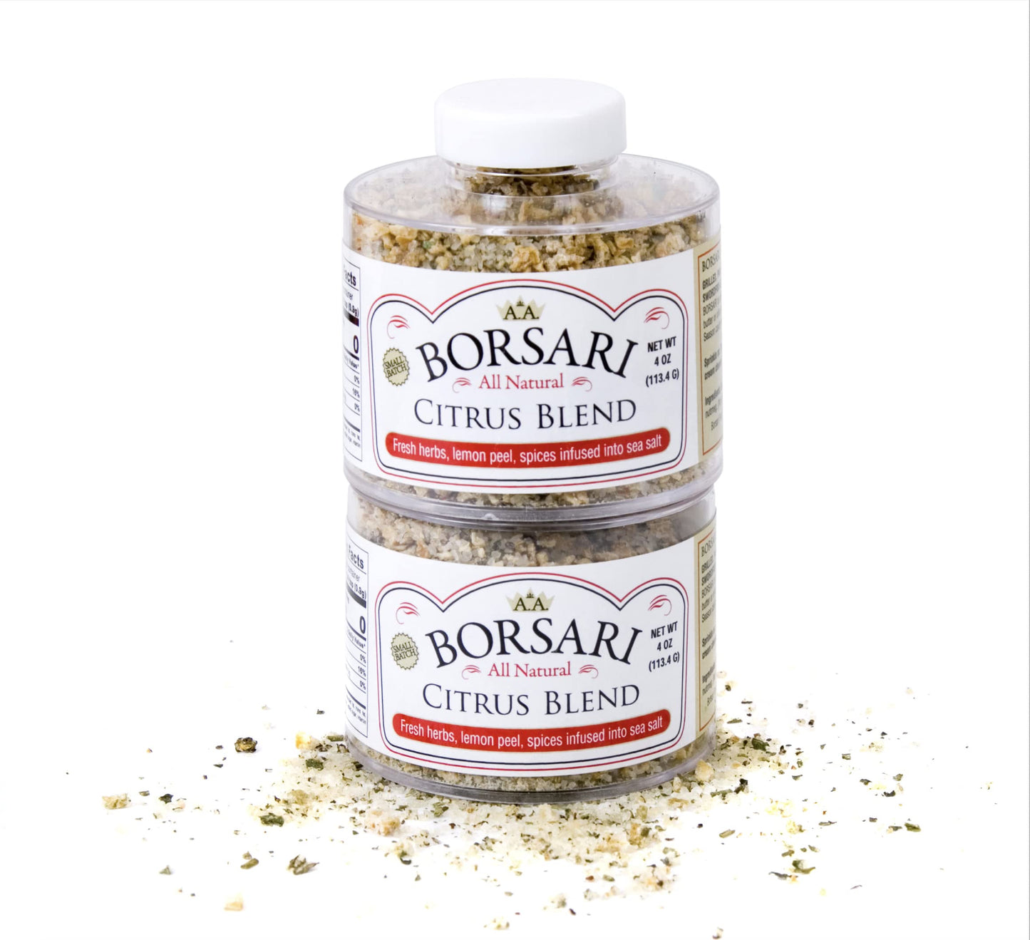 Borsari Citrus Salt Seasoning - Gourmet Seasoned Salt with Lemon, Pepper, and Herbs - Premium Citrus Seasoning Salt - All Natural Meat and Fish