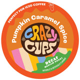 Crazy Cups Decaf Flavored Recyclable Single Serve Decaffeinated Pumpkin Caramel Spice Coffee Pods for Keurig K Cups Machines, Brew Hot or As Iced, 22