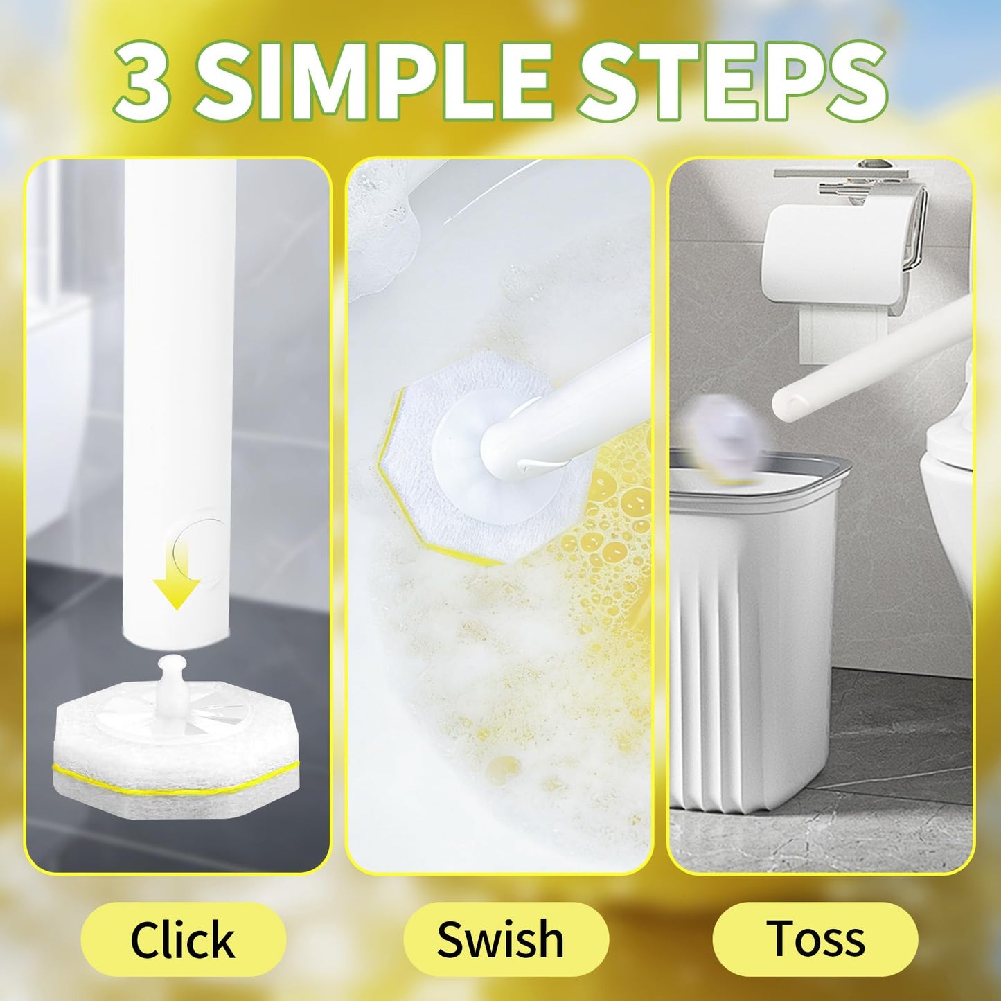 60 Count Toilet Bowl Wand Refills for Clorox, Disposable Toilet Cleaner Refill Pads for Clorox Wand Cleaning System, Upgrade Toilet Brush for Bathroom