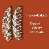 DeLallo Chocolate Dipped Biscotti Cookies, Twice-Baked Authentic Italian Recipe, All Natural Tuscany Biscuits Dipped in Velvety Dark Chocolate