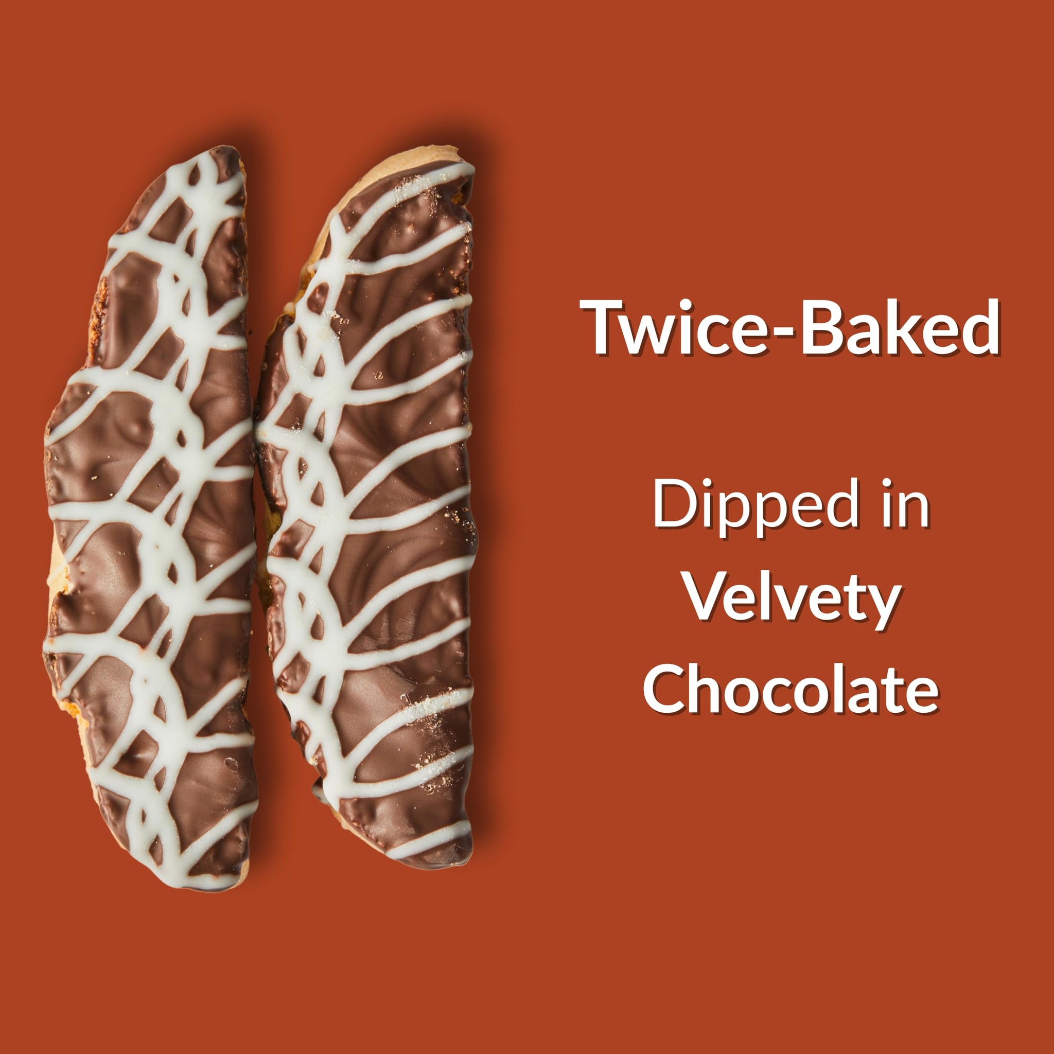 DeLallo Chocolate Dipped Biscotti Cookies, Twice-Baked Authentic Italian Recipe, All Natural Tuscany Biscuits Dipped in Velvety Dark Chocolate