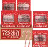 Candy Cane Peppermint Flavored | Red & White Stripes Individually Wrapped (6 Boxes (12ct) 72 Total)
