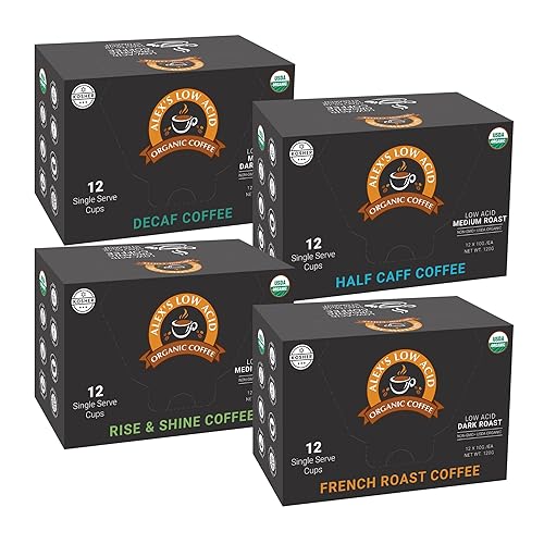 Alex's Low Acid Organic Coffee Ultimate Single-Serve Pods Variety Pack