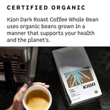 Kion Organic Ground Coffee | Best Tasting, Purest, Highest Antioxidant, Healthiest Coffee | Dark Roast 12 Oz