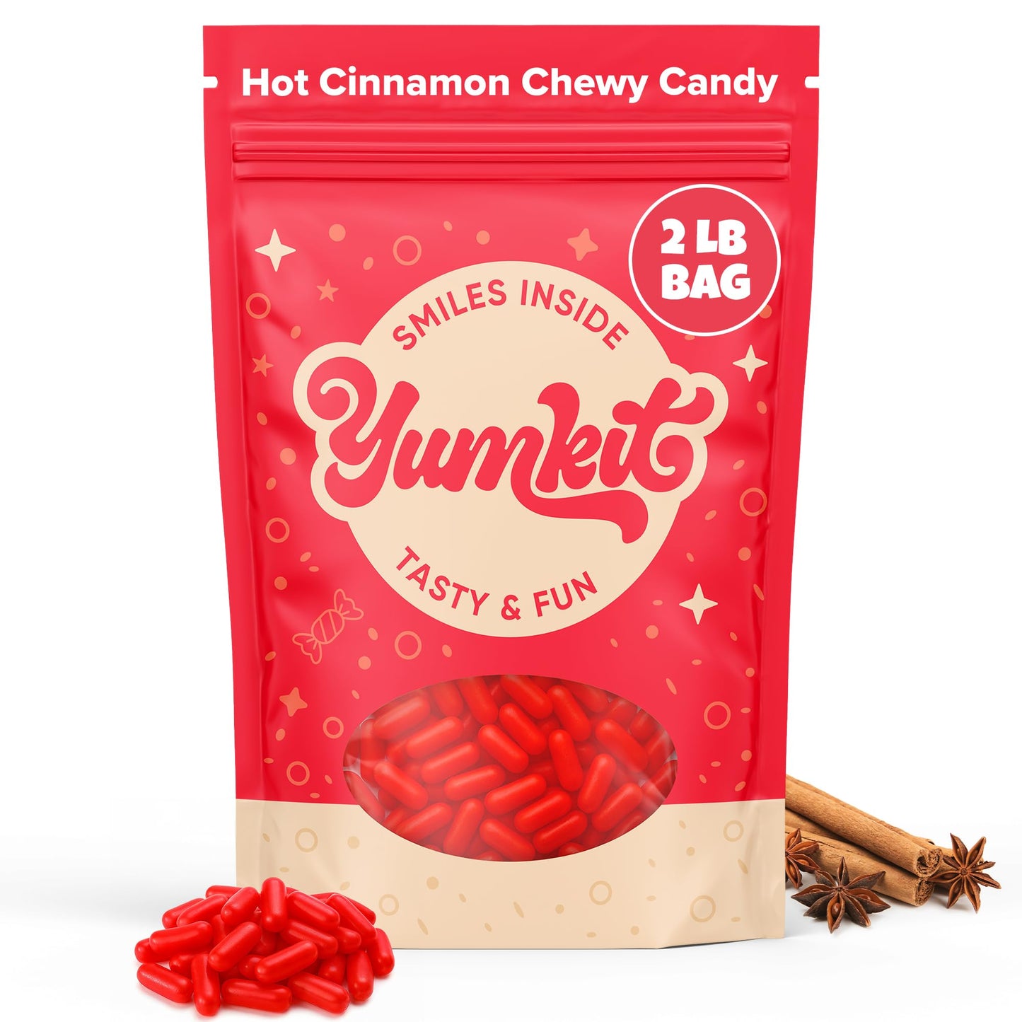 Hot Tamales Fierce Cinnamon Candy 2 lbs | Sweet and Spicy Candy Bulk | Big Bag of Fire Red Hot Candies | Chewy Treats for Theater, Vending Machines