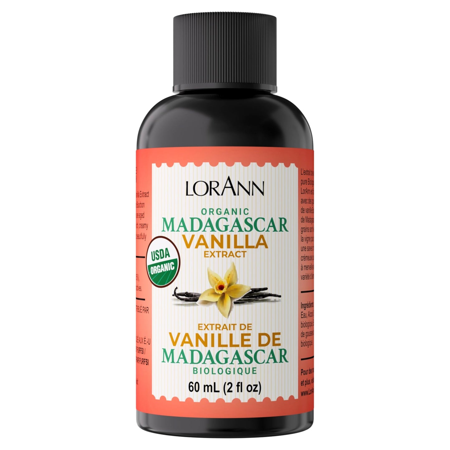 LorAnn Organic Madagascar Vanilla Extract, 2 ounce bottle