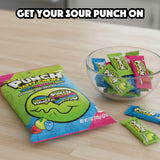 Sour Punch Taffy Candy Chews - 7 oz Bag (Pack of 1) - (Strawberry, Blue Raspberry, Green Apple) - Individually Wrapped Chewy Candy - Fun Sour Chewy