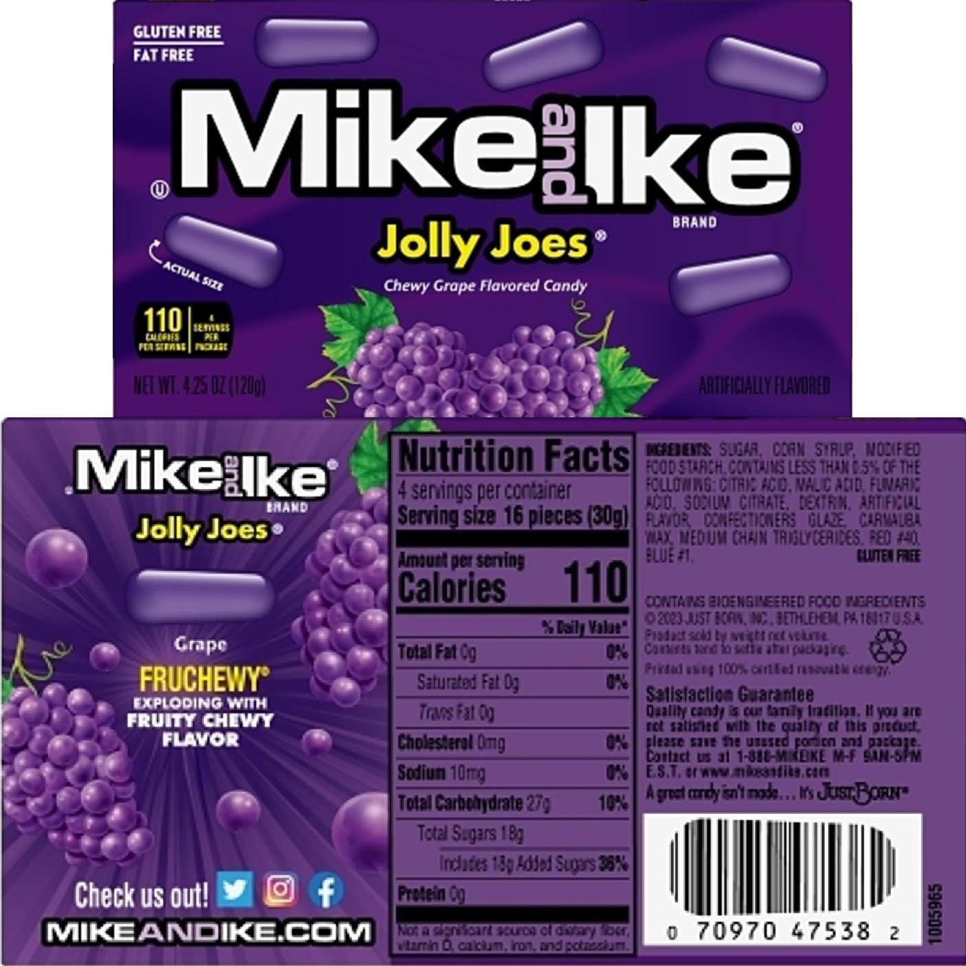 Mike Ike 4.25 OZ Theater Box Variety Bulk (6-Pack) - Jolly Joe's, Red Rageous, Berry Blast, Sour Watermelon, Original Fruit, Mega Mix With Galley