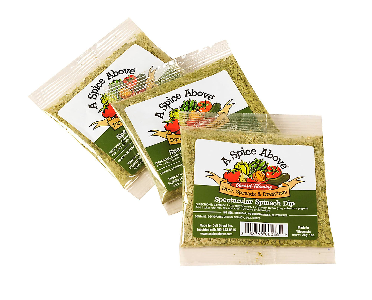 A Spice Above Dip Mix - Spectacular Spinach | Refreshing & Creamy Cucumber Herb Dip | Perfect for Easy Cooking, Dips, Spreads & Recipes | All-Natural