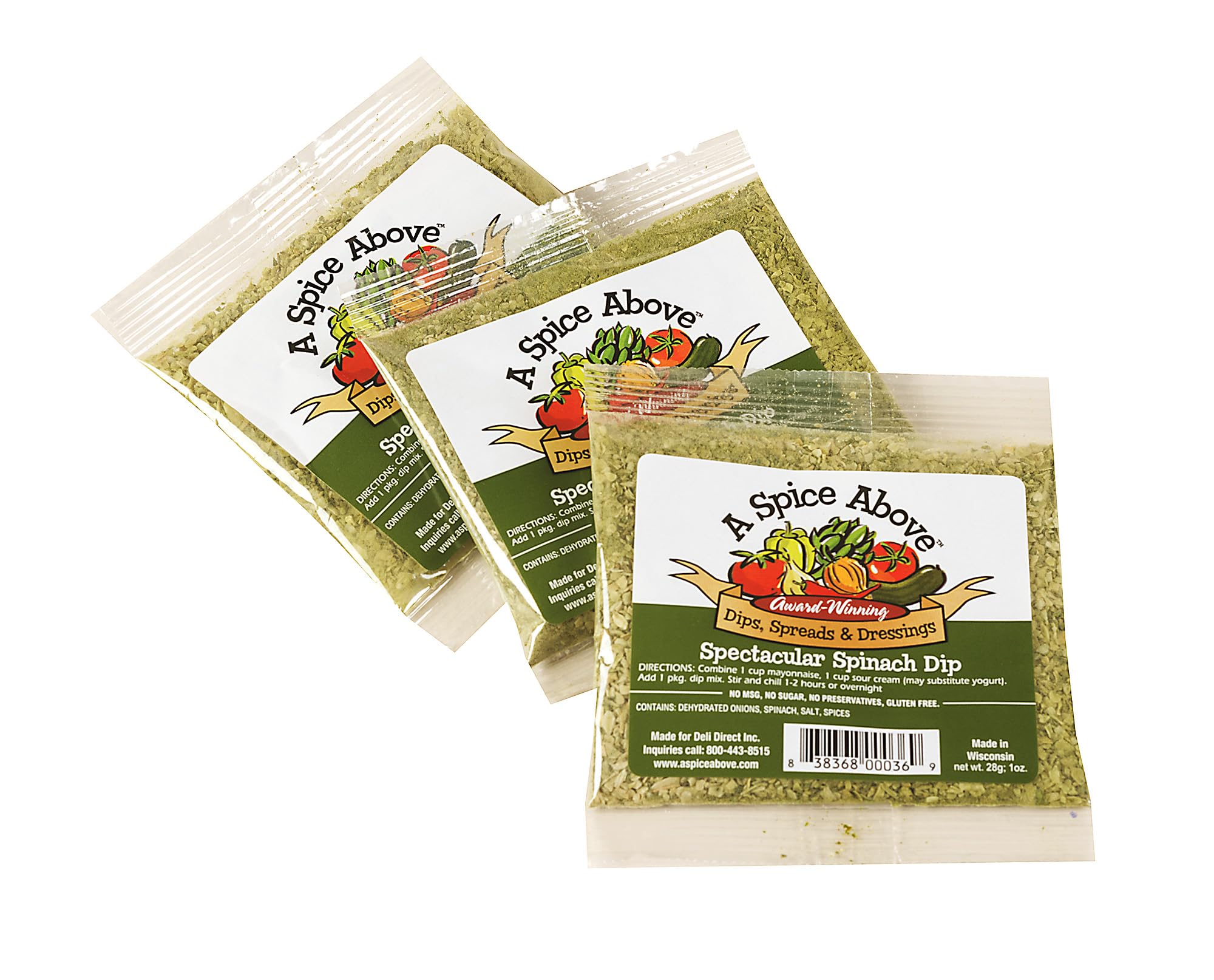 A Spice Above Dip Mix - Spectacular Spinach | Refreshing & Creamy Cucumber Herb Dip | Perfect for Easy Cooking, Dips, Spreads & Recipes | All-Natural