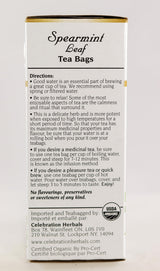 CELEBRATION HERBALS Spearmint Leaf Tea Organic 24 Bag, 0.02 Pound
