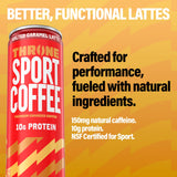 Throne Sport Coffee Latte - 10g protein - 150mg Natural Caffeine and B Vitamins - Lactose-Free, Premium Arabica, NSF Certified, Active Lifestyles