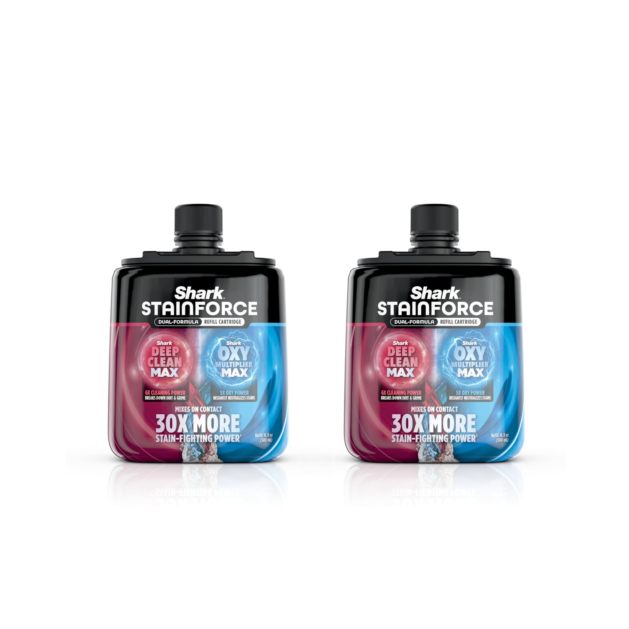 Shark StainForce Dual-Formula Refill Cartridge, Value 2-pack, Stain & Odor Remover for Shark StainForce Portable Stain Cleaner, for Carpet, Area Rug
