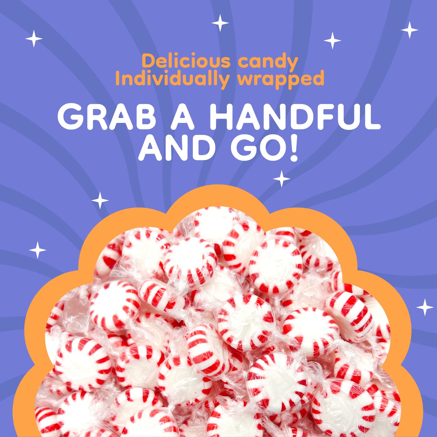 Starlight Peppermint Mints | 2 Pound Bag - Approx. 150 Count | Old Fashioned Hard Candy | Hard Candy Individually Wrapped for Office Bowls & Holiday