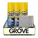 Zep No Scent Oven and Grill Cleaner 19 oz (3-Pack) Bundle with Microfiber Cleaning Cloth - Thick Foam Formula for Deep Grease and Grime Removal - Gift