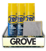 Zep No Scent Oven and Grill Cleaner 19 oz (3-Pack) Bundle with Microfiber Cleaning Cloth - Thick Foam Formula for Deep Grease and Grime Removal - Gift