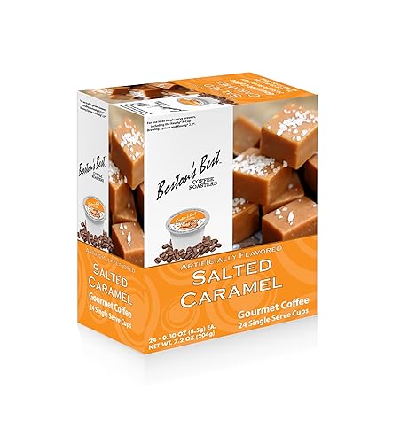 Boston’s Best Coffee -Salted Caramel Flavored Coffee, Delicious Gourmet Coffee Compatible with Keurig® Coffee Maker, 1 Count (24 Single Serve Medium