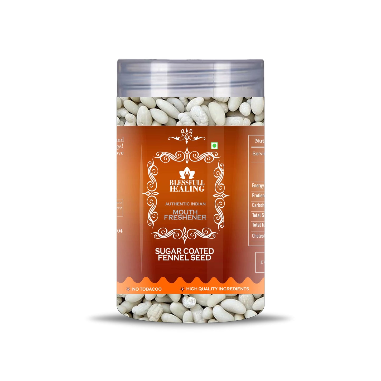 Blessfull Healing Sugar Coated Fennel Seed 5 Oz(Ounce) Airtight Container With Spoon